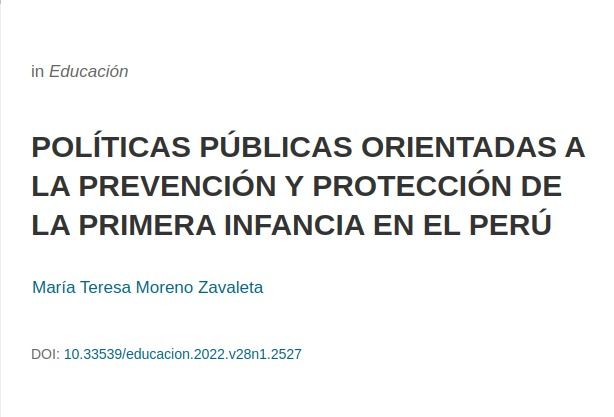 <h5><strong>Políticas Públicas orientadas a la prevención y protección de la primera infancia en el Perú-</strong></h5>